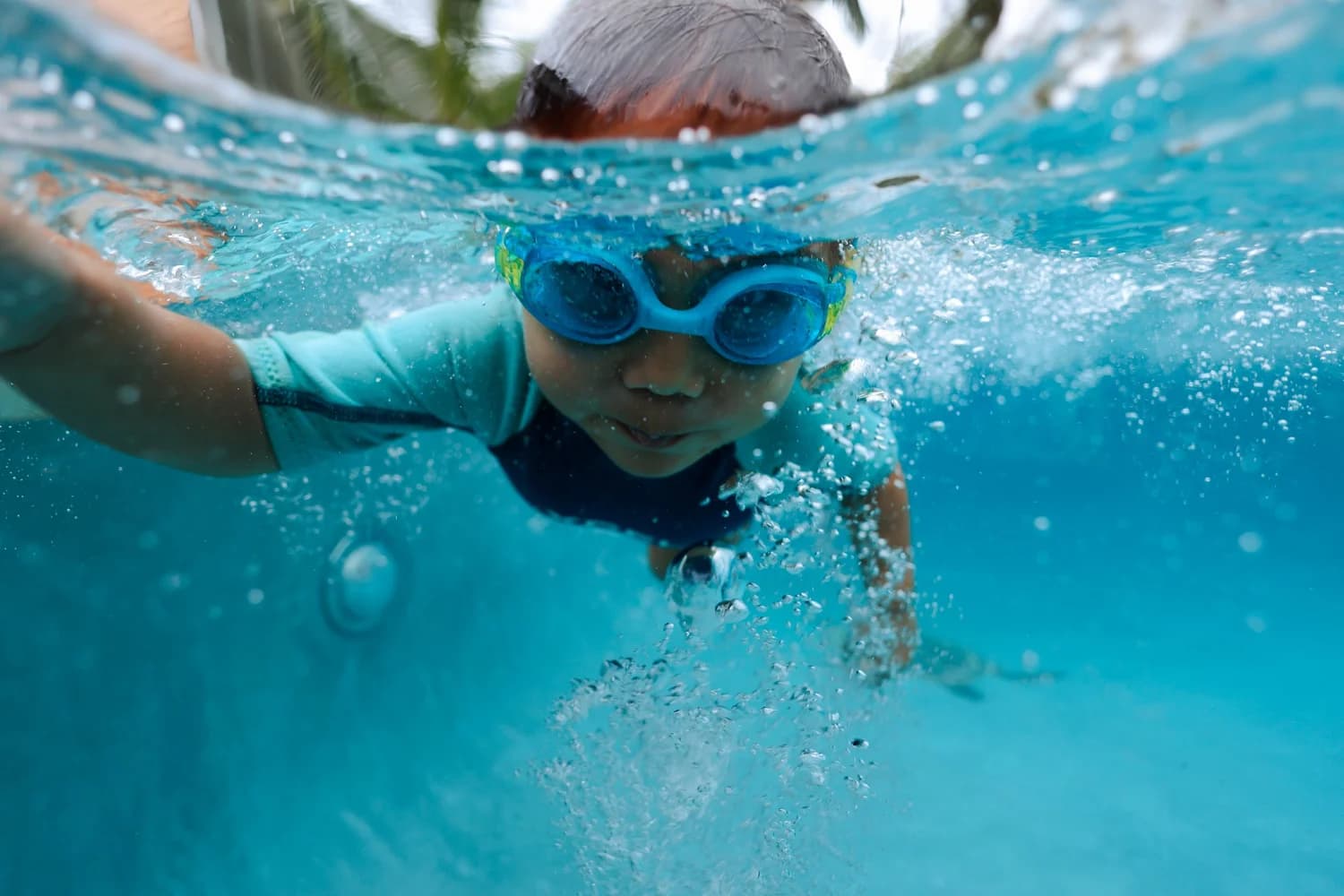 Swim lesson at the pool